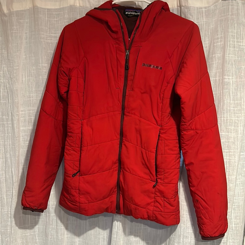 Red Patagonia lightweight synthetic puffer